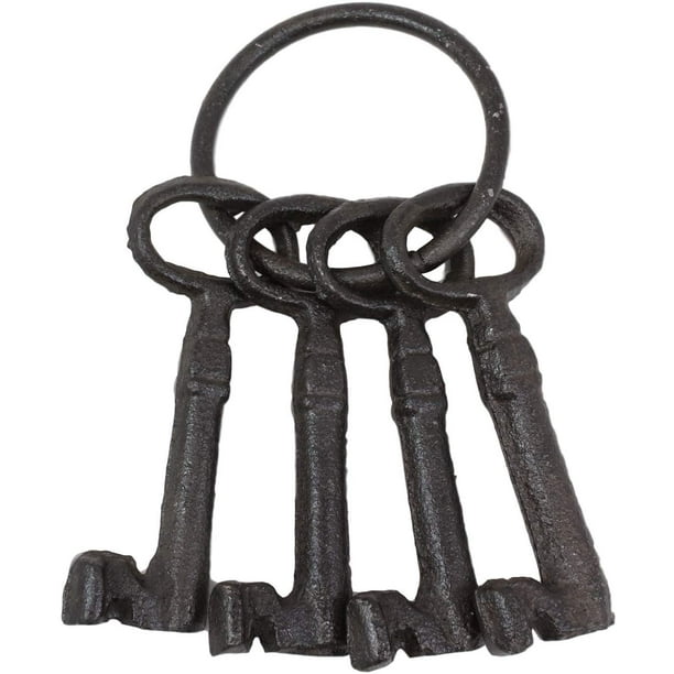 Jailor Keys Skeleton Pirate Cast Iron Brig Antique Reproduction A582 Five Shell